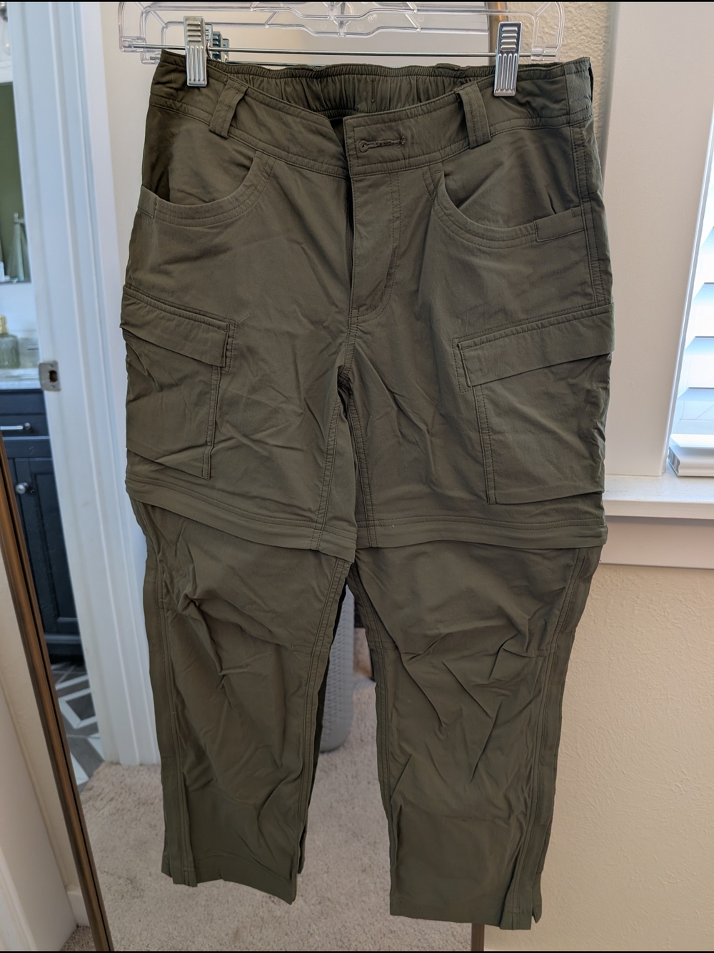 REI Women's Petite Convertible Cargo Pants - Olive Green